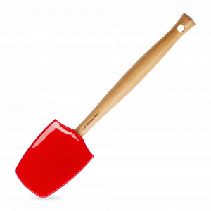 Лопатка кухонная, 28 см, силикон, дерево, красный, серия Cerise, LE CREUSET, Франция, Скидка -15% на Le Creuset