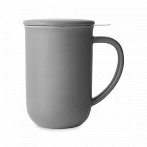 Кружка с ситечком, 500 мл, фарфор, нержавеющая сталь, белый, декор, серия Minima, VIVA Scandinavia, Дания, Большие фарфоровые кружки