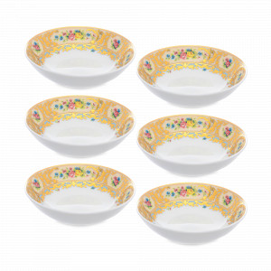 Набор из 6-ти розеток Creme Gold, 10 см, фарфор, бежевый, декор, серия Constanza Vienna, FALKENPORZELLAN, Германия, Соусники