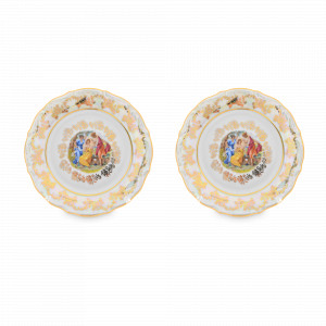 Набор из 2-х десертных тарелок Мадонна, 17 см, фарфор, перламутр, серия Мария-Тереза, REPAST, Чехия, Тарелки REPAST
