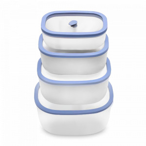 Набор из 4-х вакуумных контейнеров, 0,5 л, 0,9 л, 1,4 л, 2,3 л, полипропилен, стекло, сиреневый, серия Fresco, STATUS, Словения, STATUS (Словения)