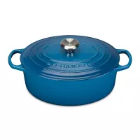 Чугунная эмалированная утятница овальная, 4,7 л, 29 см, синий, LE CREUSET, Франция, 
