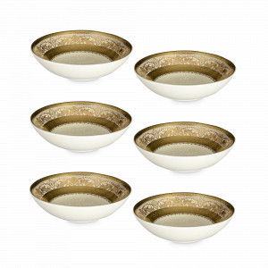 Набор из 6-ти розеток Cream Gold, 11 см, фарфор, кремовый, золотой, серия Constanza Majestic, FALKENPORZELLAN, Германия, Соусники набор