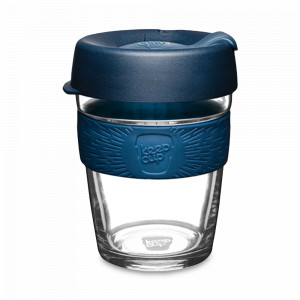 Кружка дорожная Spruce M, объем: 340 мл, материал: закаленное стекло, пластик, силикон, цвет: синий, серия Brew, KEEPCUP, Австралия, KEEPCUP (Австралия)