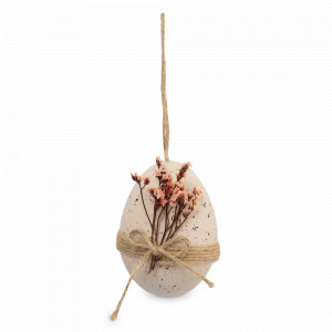 Подвеска пасхальное яйцо Веточки, 9 см, пластик, бежевый, серия Easter, ANNA LAFARG, Китай, Easter ANNA LAFARG