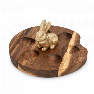 Блюдо пасхальное Кролик, 15 см, 6 ячеек, дерево, серия Easter, ANNA LAFARG, Китай, Подставки для яиц