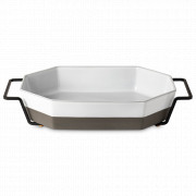 Блюдо для запекания  с подставкой White/Grey, 42.5 х 25.5 см, 3.23 л, керамика, сталь, белый, серый, серия Plano, COSTA NOVA, Португалия, Посуда из керамики