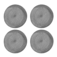 Набор из 4-х подстановочных круглых салфеток, 38 см, полипропилен, серый, серия Patio, WO HOME, Германия, 