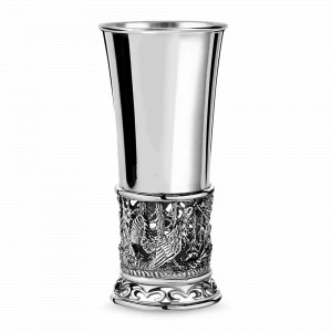 Стопка &quot;Глухари&quot;, 65 мл, латунь, серебристый, серия Охотничий домик, Кольчугинский Мельхиор, Россия, Стопки для водки и текилы