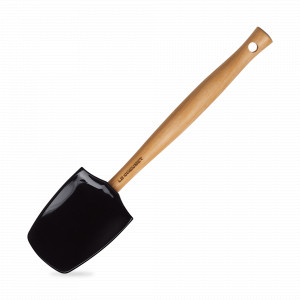 Лопатка кухонная, 28 см, силикон, дерево, черный, серия Black, LE CREUSET, Франция, Силиконовые лопатки для сковородок