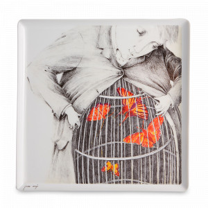 Тарелка декоративная квадратная Joanna Concejo, 30 х 30 см, фарфор, декор, серия Ilustradores Internacionais, VISTA ALEGRE, Португалия, Тарелки декоративные премиум