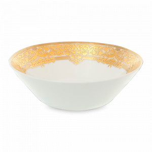 Салатник Creme Gold, 19 см, фарфор, бежевый, золотой, серия Constanza Natalia, FALKENPORZELLAN, Германия, Салатники, чаши сервировочные