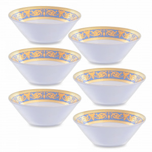 Набор из 6-ти порционных салатников Blue Gold, 14 см, фарфор, голубой, золотой, серия Imperial, FALKENPORZELLAN, Германия, Скидка до -30% на фарфор FALKENPORZELLAN