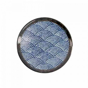 Тарелка закусочная, 22.7 см, керамика, синий, белый, серия Aisai Seigaiha, TOKYO DESIGN, Нидерланды, Тарелки синие