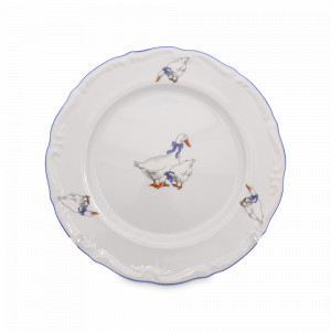 Тарелка закусочная, 21 см, фарфор, белый, декор, серия Гуси, REPAST, Чехия, Гуси REPAST