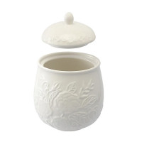 Банка для хранения, 13.7 см, керамика, белый, рельеф, серия English gardens, LIBERTY JONES, Россия_00819870057115324603.jpg