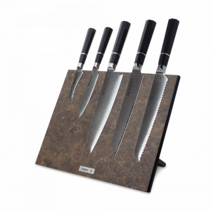 Набор кухонных ножей, 5 штук, на магнитной подставке, серия Octa Damascus, HEIMCUT, Россия, Скидки до -25% на ножи HEIMCUT