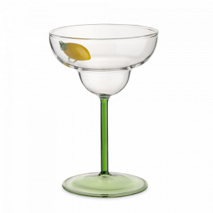 Бокал - креманка для шампанского и маргариты Лимон, 260 мл, стекло, зеленая ножка, серия Lemon, ANNA LAFARG, Китай, Бокалы и стаканы ANNA LAFARG