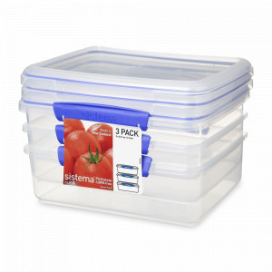 Набор из 3-х контейнеров, 2 л, пластик, синий, серия Klip It, SISTEMA, Новая Зеландия, SISTEMA (Новая Зеландия)