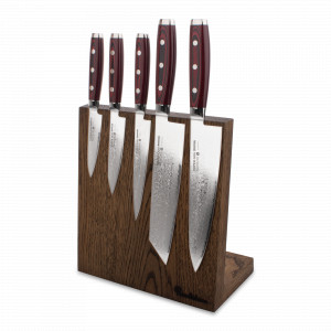 Набор из 5-ти кухонных ножей на подставке из дуба, серия GOU 161, YAXELL, Япония, YAXELL (Япония)