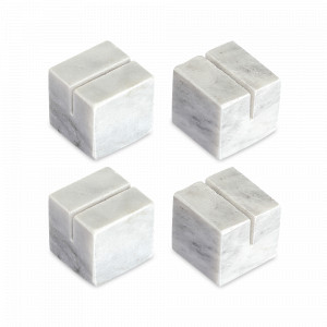 Набор держателей для именных карт, 4 предмета, 2.1 см, белый мрамор, серия Marm, LIBERTY JONES, Россия, Подставки для салфеток