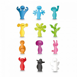 Набор из 12-ти маркеров для бокалов «Веселая вечеринка», размер: 2 х 2,5 см, материал: силикон, VACU VIN, Нидерланды, Барные аксессуары для коктейлей