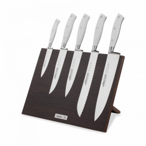 Набор кухонных ножей, 5 штук, на магнитной композитной подставке ComposeEat (венге),серия Riviera Blanca, ARCOS, Испания, Наборы кухонных ножей Arcos