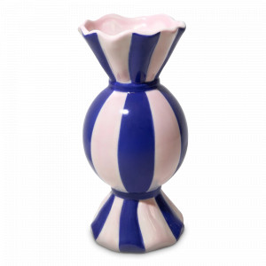 Ваза для цветов, 20 см, керамика, белый, синий, серия Funfair, DOIY, Испания, Вазы для цветов керамические