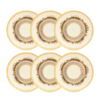 Набор из 6-ти блюдец для чайной чашки Cream Gold GP, 15 см, фарфор, бежевый, золотой, серия Constanza 9320, FALKENPORZELLAN, Германия, 
