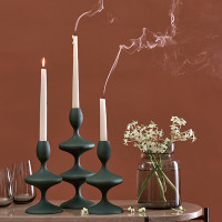 Подсвечник на одну свечу, 20 см, металл, темно-зеленый, серия Vivlend, BERGENSON BJORN, Великобритания_00818840045329022594.jpg