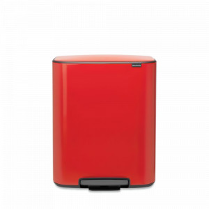 Контейнер для раздельного мусора с педалью, 2 х 30 л, нержавеющая сталь, красный, серия BO PEDAL BIN, BRABANTIA, Бельгия, BRABANTIA (Бельгия)