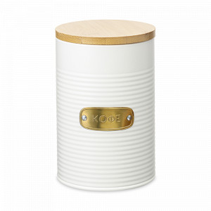 Банка для хранения кофе, 1.3 л, углеродистая сталь, бамбук, кремовый, серия Irmel, SMART SOLUTIONS, Россия, Банки для хранения чая