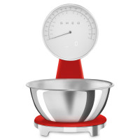 Весы кухонные, нержавеющая сталь, красный, SMEG, Италия
