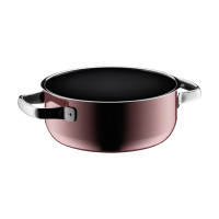 Кастрюля низкая с крышкой, 20 см, 2.4 л, сталь, бордовый, серия Fusiontec Mineral, WMF, Германия_00817340051799162751.jpg
