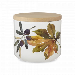 Банка для хранения, 16 х 15 см, керамика, белый, декор, серия Autunno, NUOVA CER, Италия, NUOVA CER (Италия)