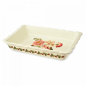 Форма для запекания прямоугольная, 37 х 21 см, керамика, белый, декор, серия Regale, NUOVA CER, Италия, NUOVA CER (Италия)