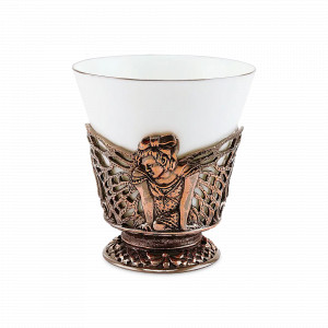 Чашка &quot;Фея&quot;, медь, фарфор, 200 мл, серия Летний сад, Кольчугинский Мельхиор, Россия, Чашки фарфоровые