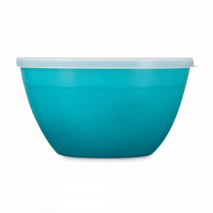 Миска для смешивания с крышкой, 23.5 см, 3.2 л, пластик, голубой, серия Valencia, WO HOME, Германия, Посуда для пикника