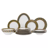 Сервиз столовый на 6 персон, 20 предметов, фарфор, белый, декор, серия Олимп, MIX&amp;MATCH HOME, Китай, 