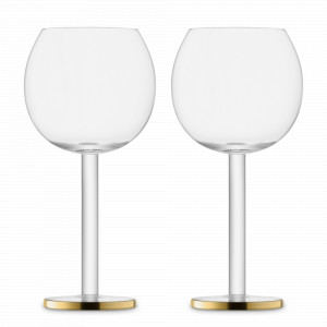 Набор из 2-х бокалов для красного вина, 320 мл, стекло, прозрачный/золотой, серия Luca, LSA International, Великобритания, LSA International (Великобритания)