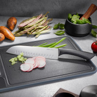 Доска для быстрой разморозки продуктов с точилкой для ножей, 36,5 см, алюминий, пластик, черный, GEFU, Германия_00812380048706217863.jpg