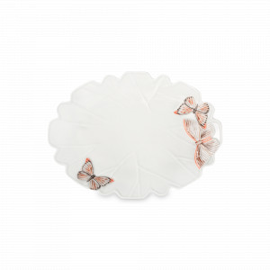 Блюдо сервировочное овальное, 30 х 40 см, керамика, белый, декор, серия Cloudy Butterflies, Bordallo Pinheiro, Португалия, BORDALLO PINHEIRO (Португалия)