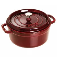 Кокот круглый, 2,6 л, 22 см, чугун, цвет: гранатовый, серия La Cocotte, STAUB, Франция, 