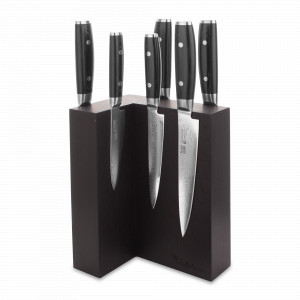 Набор из 6-ти кухонных ножей на подставке из дуба, серия RAN, YAXELL, Япония, YAXELL (Япония)