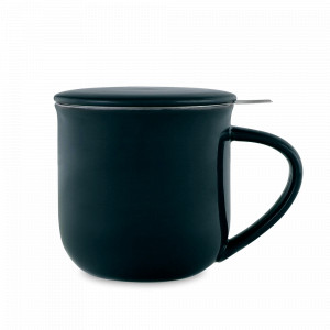 Кружка с ситечком и крышкой Eva, 350 мл, фарфор, нержавеющая сталь, темно-синий, серия Minima, VIVA Scandinavia, Дания, Кружки с крышкой