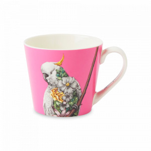 Кружка «Попугай», 370 мл, костяной фарфор, розовый, декор, серия Марини Ферлаццо, MAXWELL WILLIAMS, Австралия, MAXWELL & WILLIAMS (Австралия)