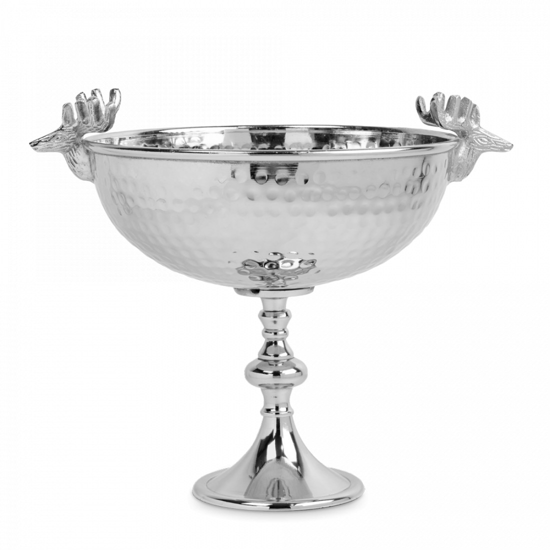 Блюдо на ножке «Олени», 26 х 30 см, металл, серебристый, серия Maral, ANNA LAFARG, Китай