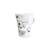 Кружка с кроликом, 400 мл, фарфор, декор, серия Путешествия, CLAYSTREET, Россия