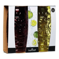 Набор из 2-х стаканов для коктейлей, 650 мл, стекло, красный, зеленый, серия Bar Craft, KITCHEN CRAFT, Великобритания_00810360046378503447.jpg