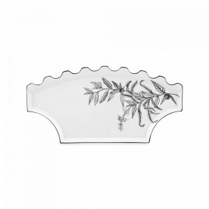 Блюдо декоративное С, 40 х 20 см, фарфор, белый, декор, серия Herbariae, VISTA ALEGRE, Португалия, VISTA ALEGRE (Португалия)